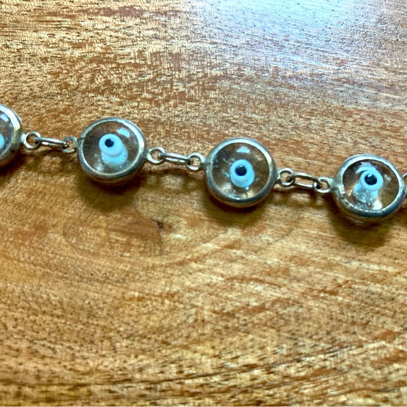 Sterling Silver Evil Eye Bracelet - Picture 2 of 5